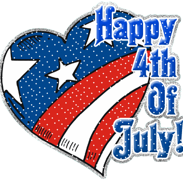 Heart with the word Happy 4th of July